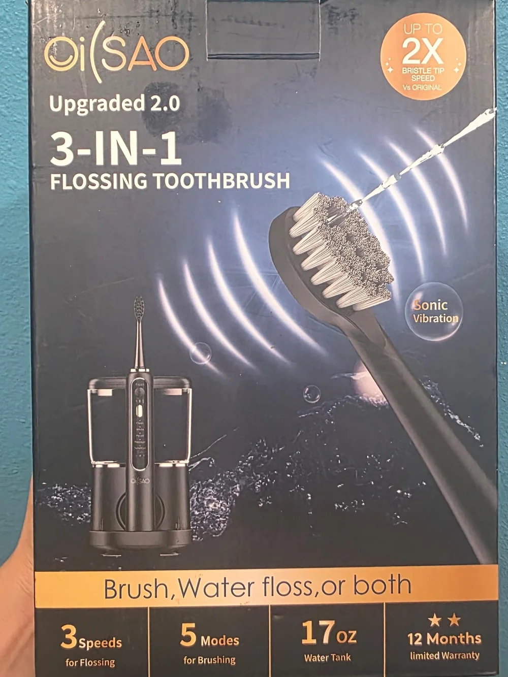 Electric Water Flosser Oral Irrigator - Black